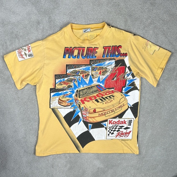 Kodak Racing Graphic Yellow Kids T-Shirt - Picture 1 of 6